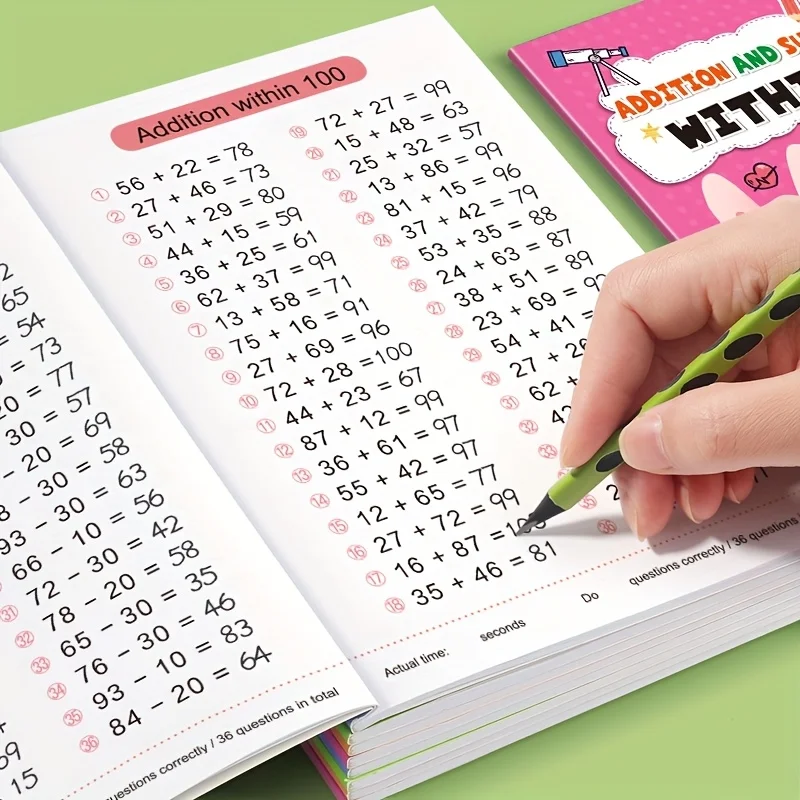 Addition & Subtraction Workbook Within 10,20,50,100: Math Practice Problems for 1st-3rd Grade - Speed Drills & Timed Exercises