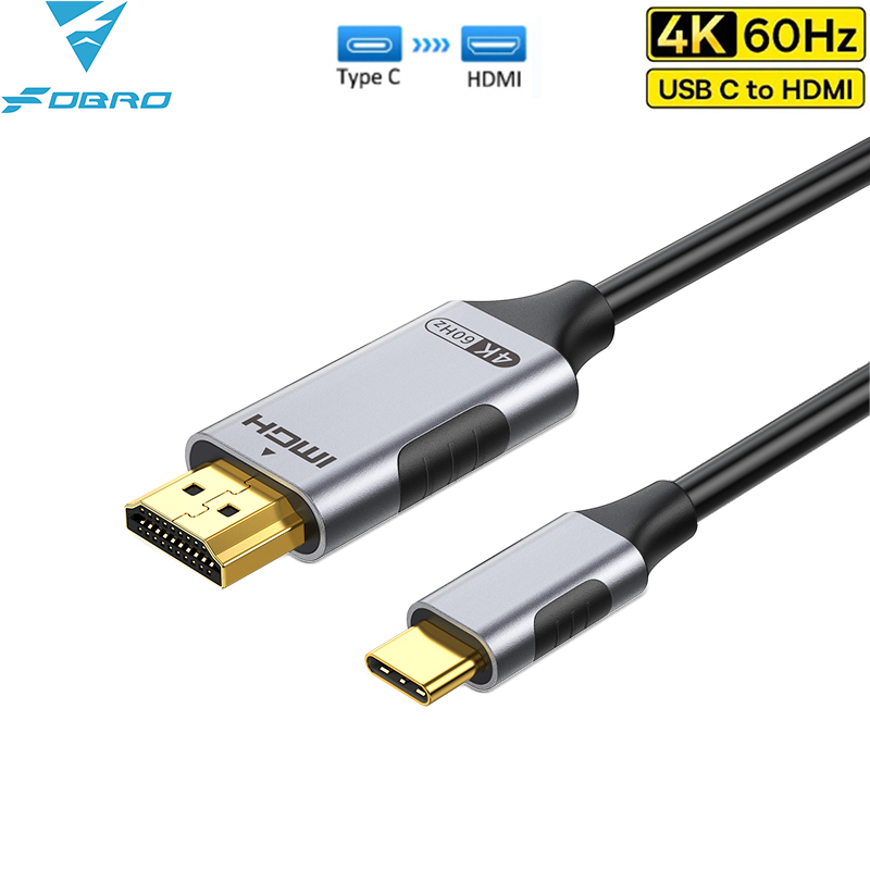 Typ-C-auf-HDMI-Adapterkabel, 4K, 60 Hz, USB-C-auf-HDMI-Kabel für MacBook Air, iPad, Huawei, Samsung, Telefon, USB-C auf HDMI-Displays-Kabel