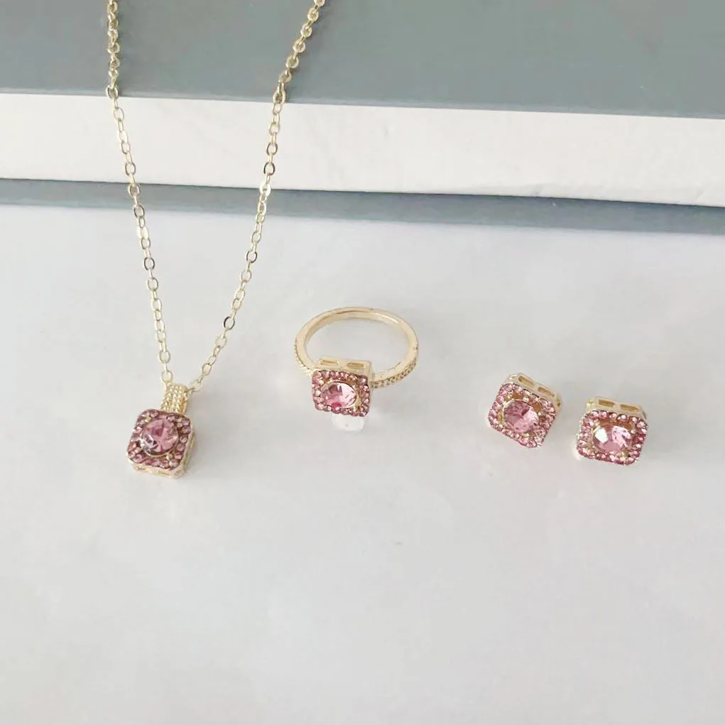 1PC Luxury Cube ชุดเครื่องประดับ,ผู้หญิงสร้อยคอ,ต่างหูและชุดแหวน, ของขวัญที่สมบูรณ์แบบสําหรับวันวาเลนไทน์,ของขวัญคริสต์มาส,Bi