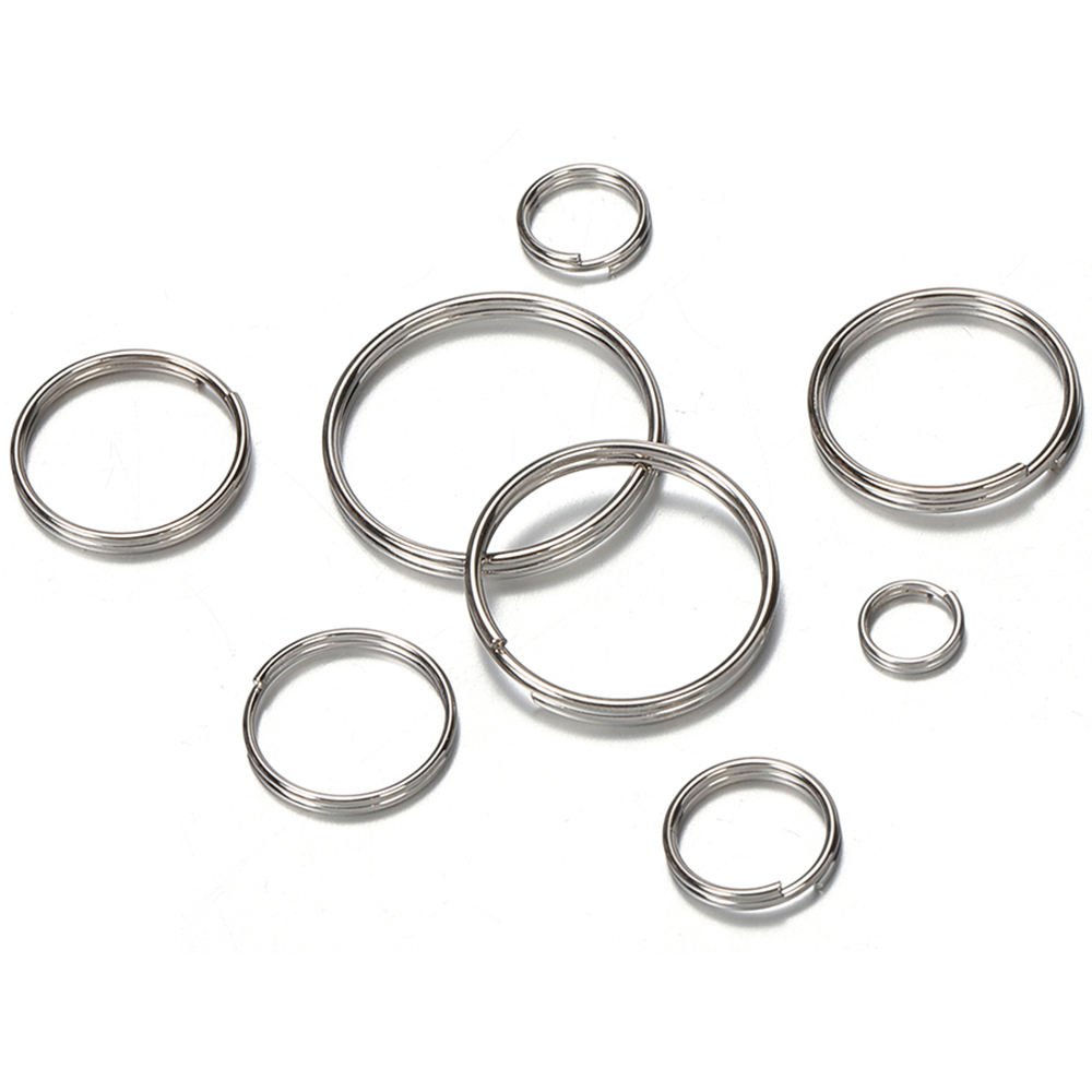 50 Cái/lốc Kim Loại Móc Khóa Trống Vòng Tròn Cho DIY Móc Khóa Trang Sức Làm 6-20Mm Móc Khóa Tách Vòng Cổng Kết Nối phụ Kiện