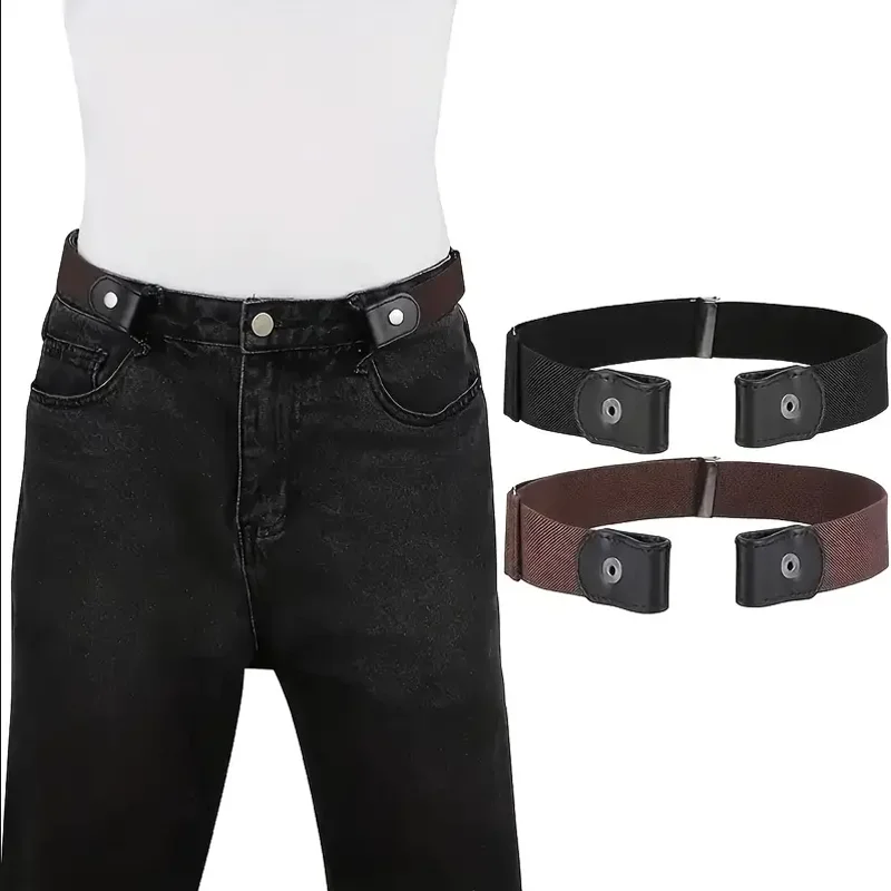 Cinturón elástico invisible sin rastro Cinturón de mujer Pantalones vaqueros Cinturón elástico de hombre