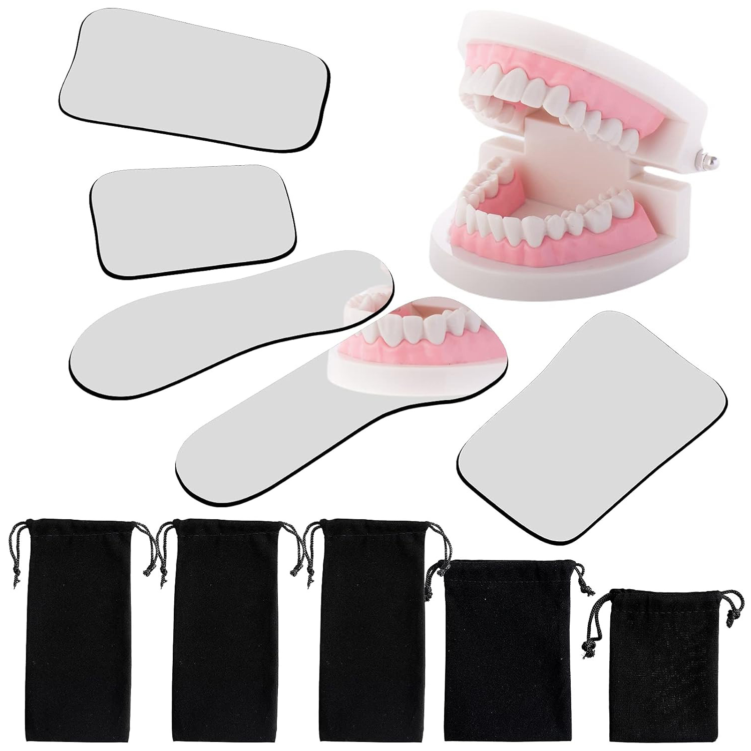 Внутриоральное зеркало DENTASOP, 5 предметов, ортодонтическое интраоральное зеркало для фотосъемки, 2 зеркала, фотографическое зеркало для полости рта, стоматология