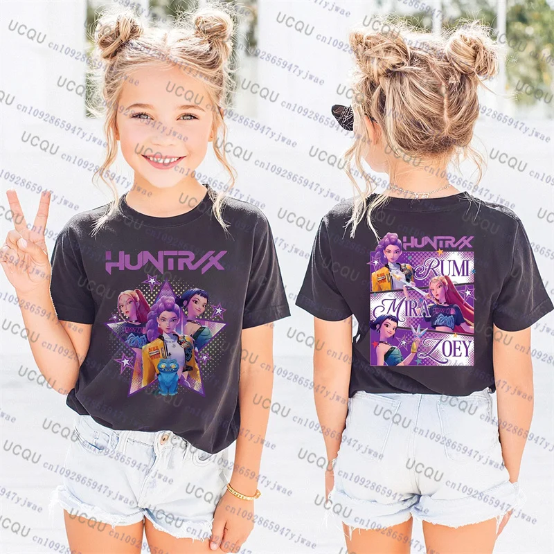 Kpop Demon Hunters Genitore Bambino T-shirt a maniche corte Carino Kpop Demon Hunters TShirt Harajuku Casual Moda Cotone Maglietta per bambini