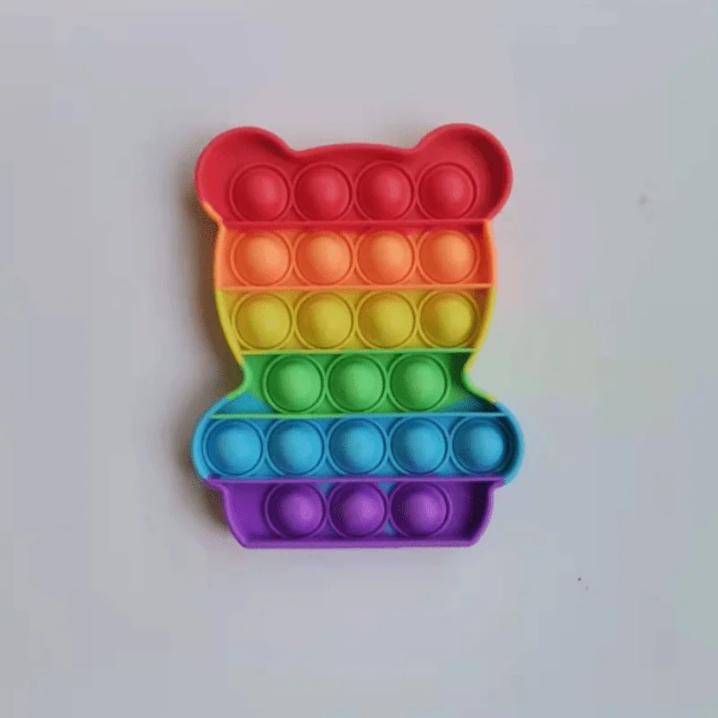 Rainbow Fidget Reliver ความเครียดของเล่น Push Bubble Antistress ของเล่นเด็กผู้ใหญ่ง่าย Dimple ของเล่นบรรเทาออทิสติกเด็กเกมของขวัญ