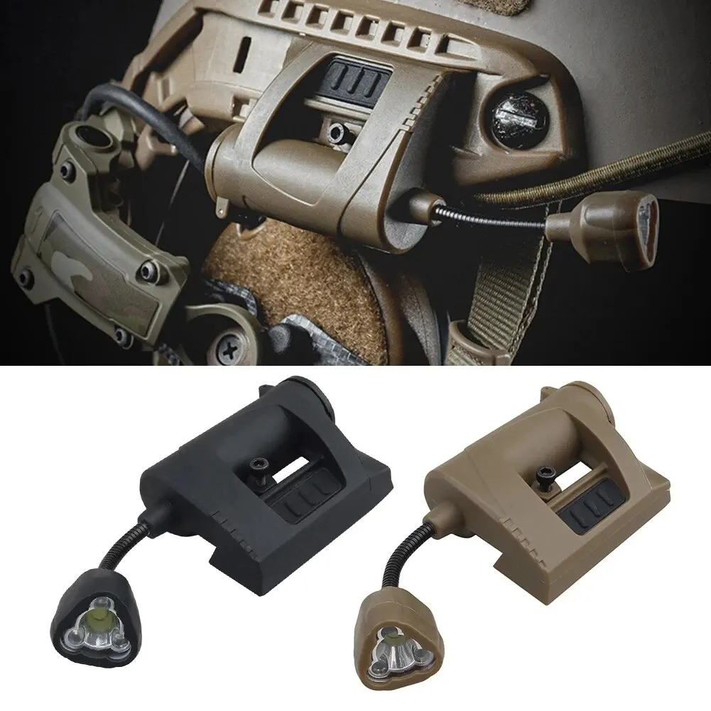 Luz táctica para casco, linterna LED de 3 modos, iluminación nocturna para exteriores para caza láser, lámpara militar para casco de pesca y ciclismo