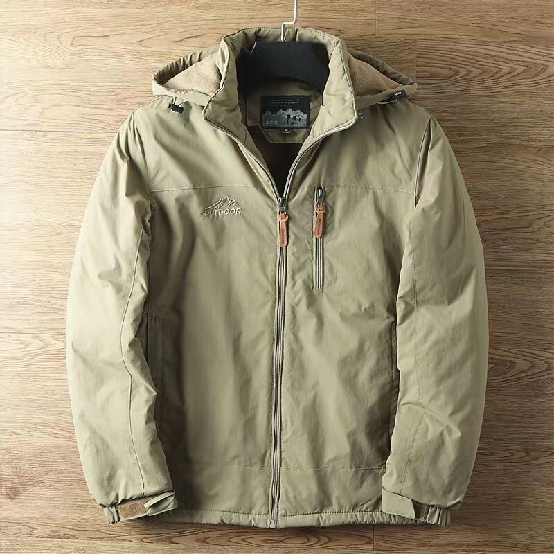 Winter neuer trendiger und modischer Herrenmantel, Pelz-integrierte Reißverschlussjacke, warme Fleecejacke, tägliche lässige Outdoor-Jacke