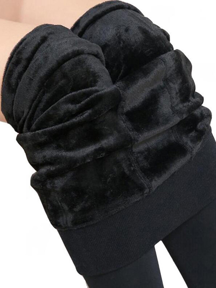 Mùa Đông Quần Legging Đan Nhung Cổ Legging Mới Thun Cao Cấp Dày Nữ Ấm Áp Của Đen Quần Skinny Quần Lót Nữ Quần Legging