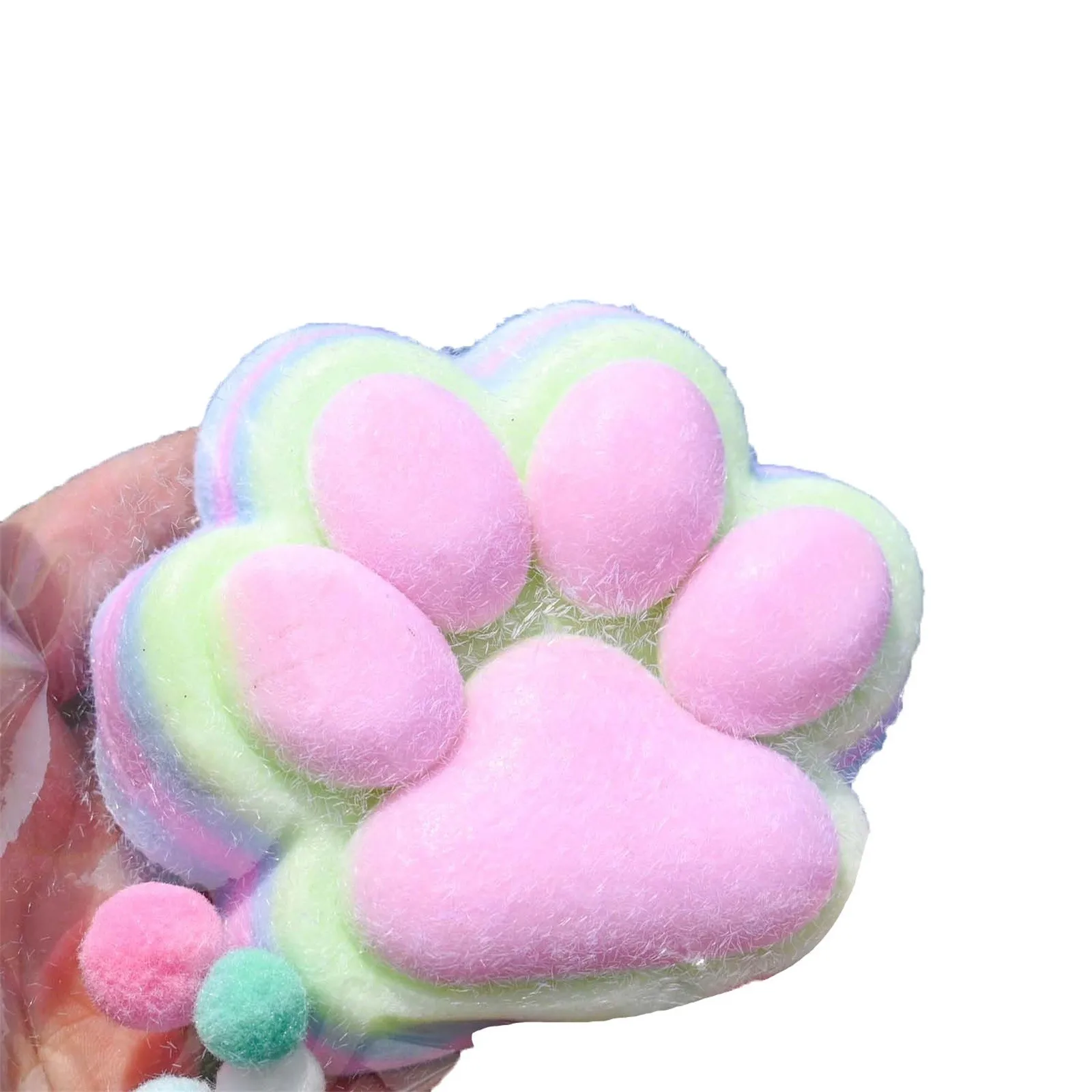 Taba Squishy 고양이 발 감압 장난감, 스트레스 해소를 위한 끈끈하고 부드러운 꼬집기 및 감압 장난감, 재미있는 선물