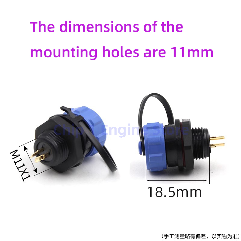 SP11 wasserdichter Luftfahrt-Stecker und Buchse, SP11 2/3/4/5-polige Kabel-Stumpfbuchse IP68