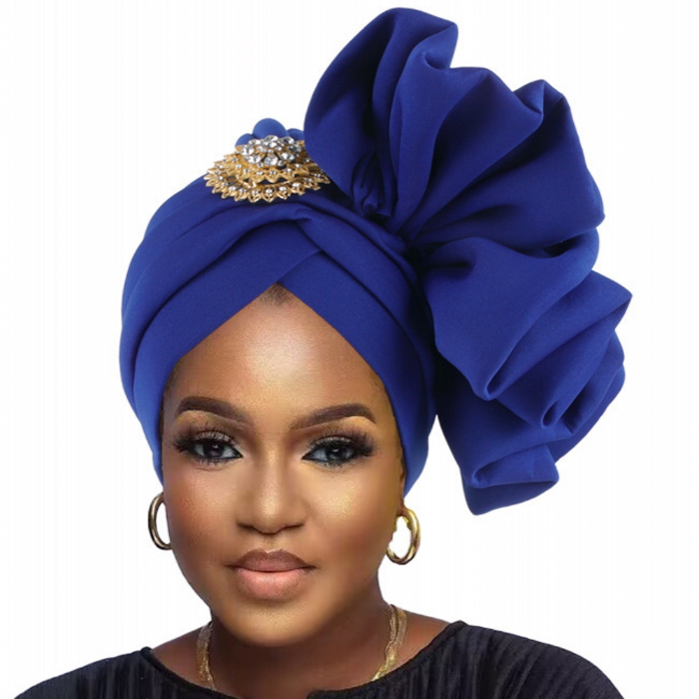 Africain dame bandeau noué Turban casquette pour femmes Nigeria soie brute Autogele couvre-chef fête chapeaux mariage Auto Geles Turbante