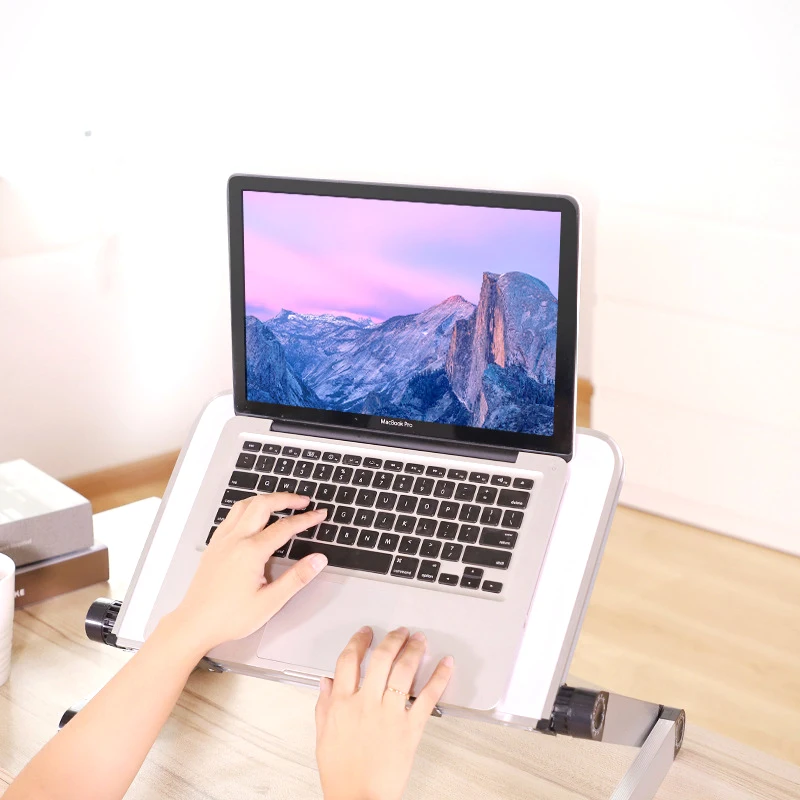 1 unidade ajustável dobrável mesa do portátil portátil para cama mesa notebook cooler ventilador suporte mesa do computador colo mesa de escritório