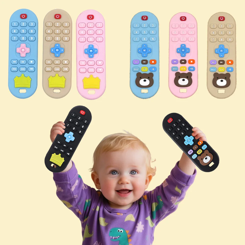 Kinder Silikon Fernbedienung Beißring Baby Oral Appetite Zeitraum Beruhigende Fernbedienung Zahnen Biss Zahnfleisch Anti-Essen Spielzeug