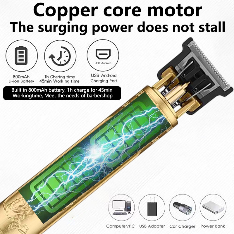 2024 neue Vintage T9 Haars chneide maschine Herren Elektro rasierer