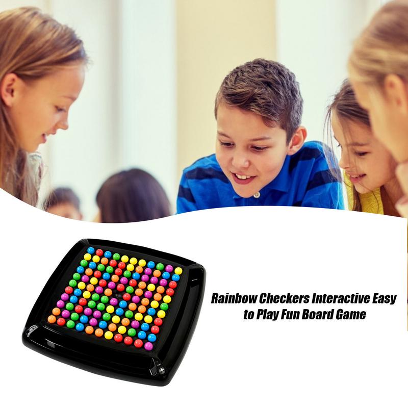 Rainbow Elimination Board Game Rainbow Ball Matching Toys Table Toys Family Interactive Rainbow Chess Children's Toy Puzzle Game