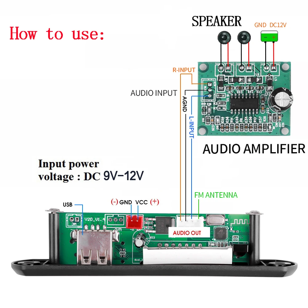 KEBIDU 9V 12V Auto Radio Stereo MP3 WMA Decoder Board Audio Modul USB TF Radio Bluetooth Drahtlose MP3 Player Mit Fernbedienung