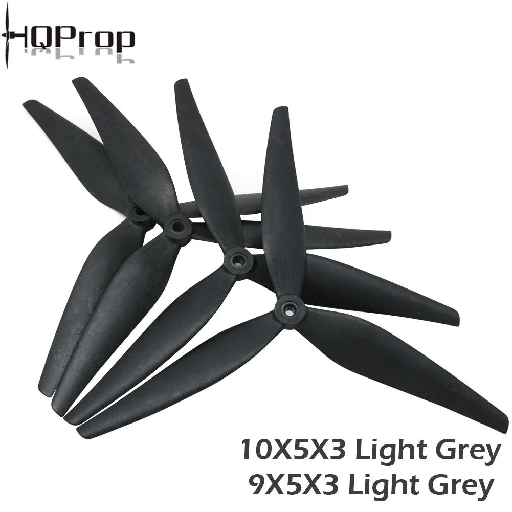 2 pares HQProp 10X5X3 9X5X3 10X4.5X3 1050 1045 9050 10 polegadas 9 polegadas 3 lâminas Hélice de nylon reforçada com carbono preto para drone Rc FPV