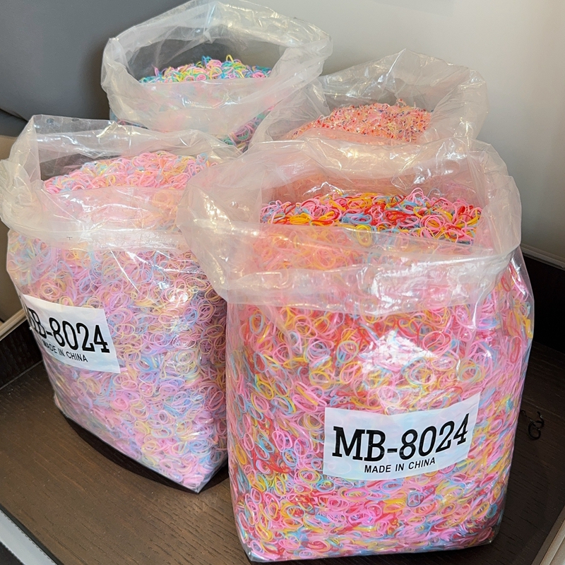 500 ชิ้น/ถุงหญิงที่มีสีสันทิ้งยางรัดผมแถบคาดศีรษะเด็กผู้ถือหางม้าวงเด็กอุปกรณ์เสริมผม
