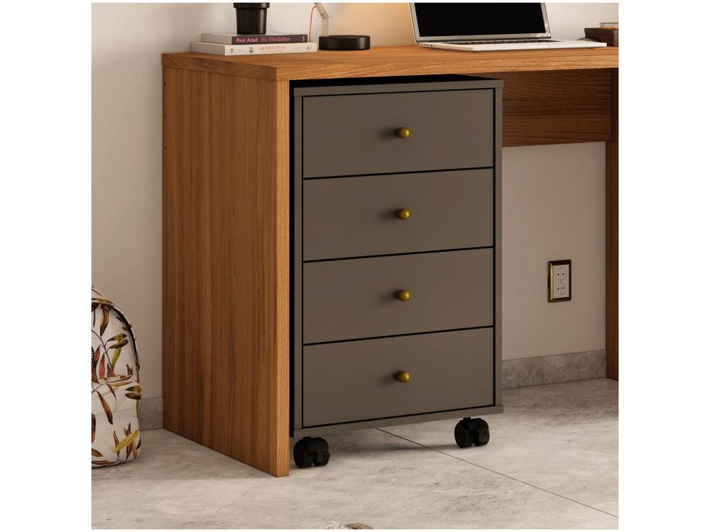 Gaveteiro para Escritório com Rodízios 4 Gavetas