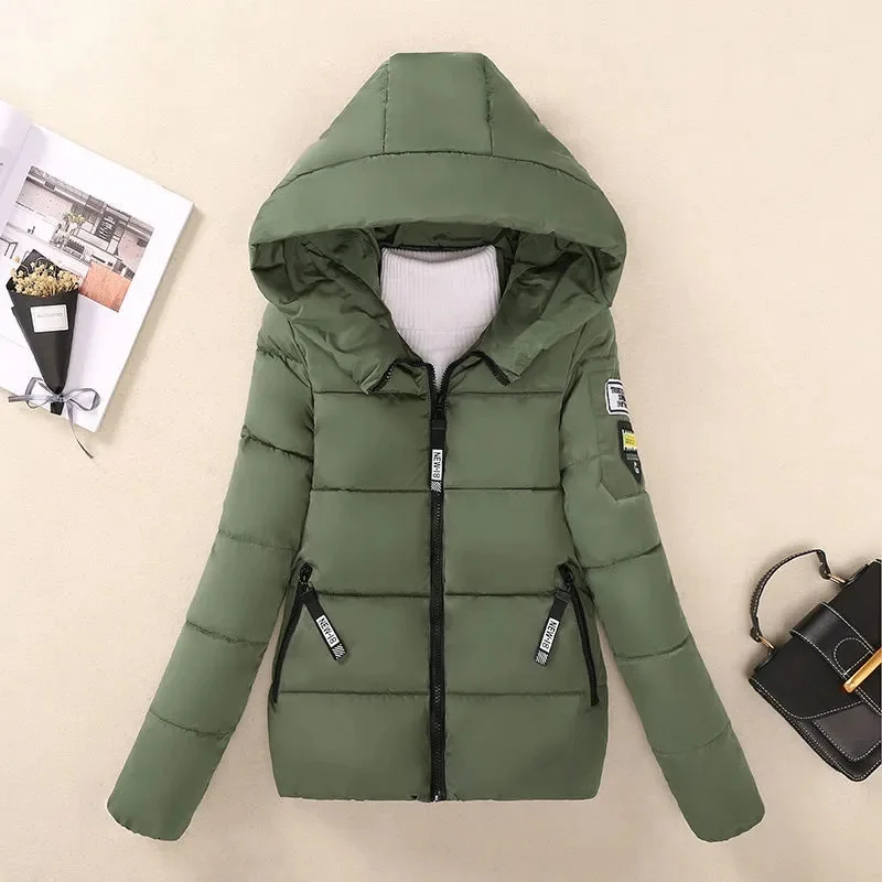 Parka à capuche pour femme, manteaux courts, chaud et épais, coréen, ample, rembourré en coton, vêtements d'extérieur, nouvelle collection hiver 2024