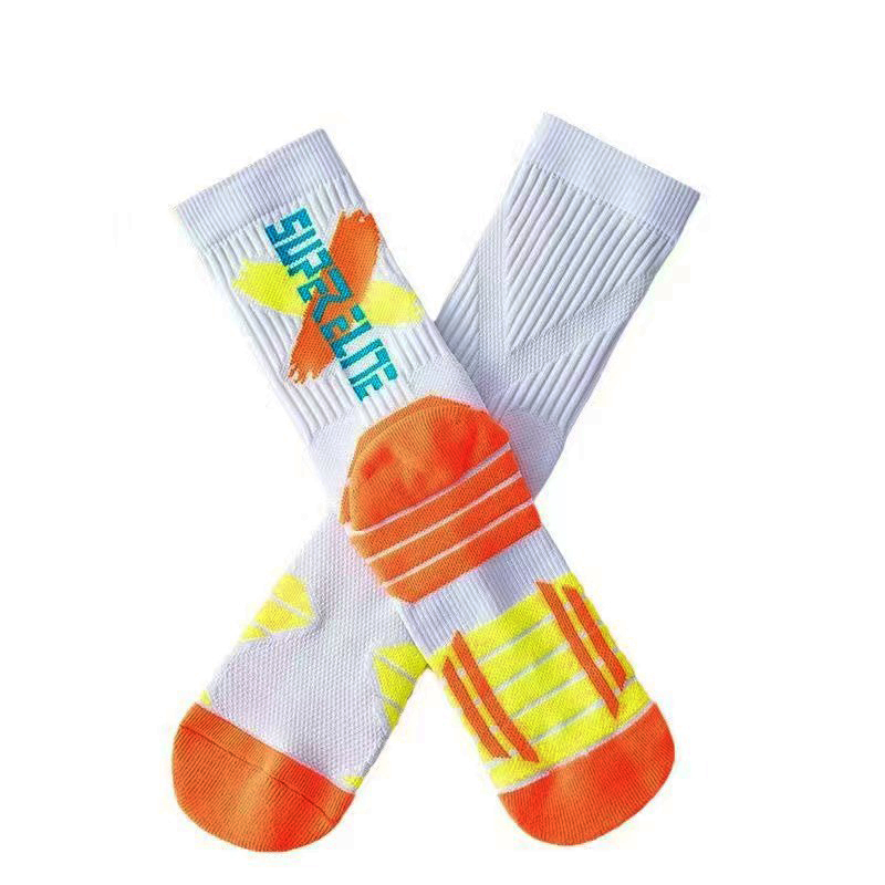 Chaussettes de basket-ball pratiques professionnelles pour hommes, Tube haut, fond de serviette contrasté, épaissi, absorption des chocs, chaussettes de football pour femmes