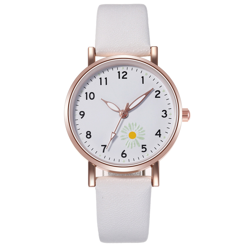 Reloj Little Daisy para mujer Reloj de cuarzo luminoso simple y fresco