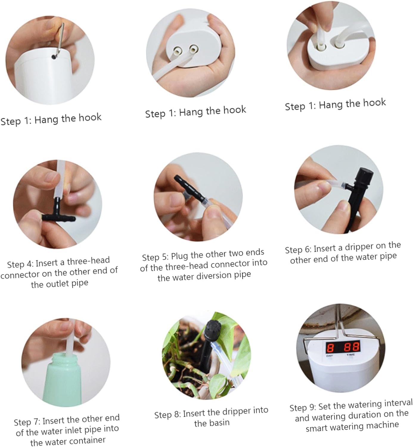 自動植物および花散水ポンプ,点滴灌漑装置,2, 4, 8, 16ヘッド,タイマー,ガーデンツール