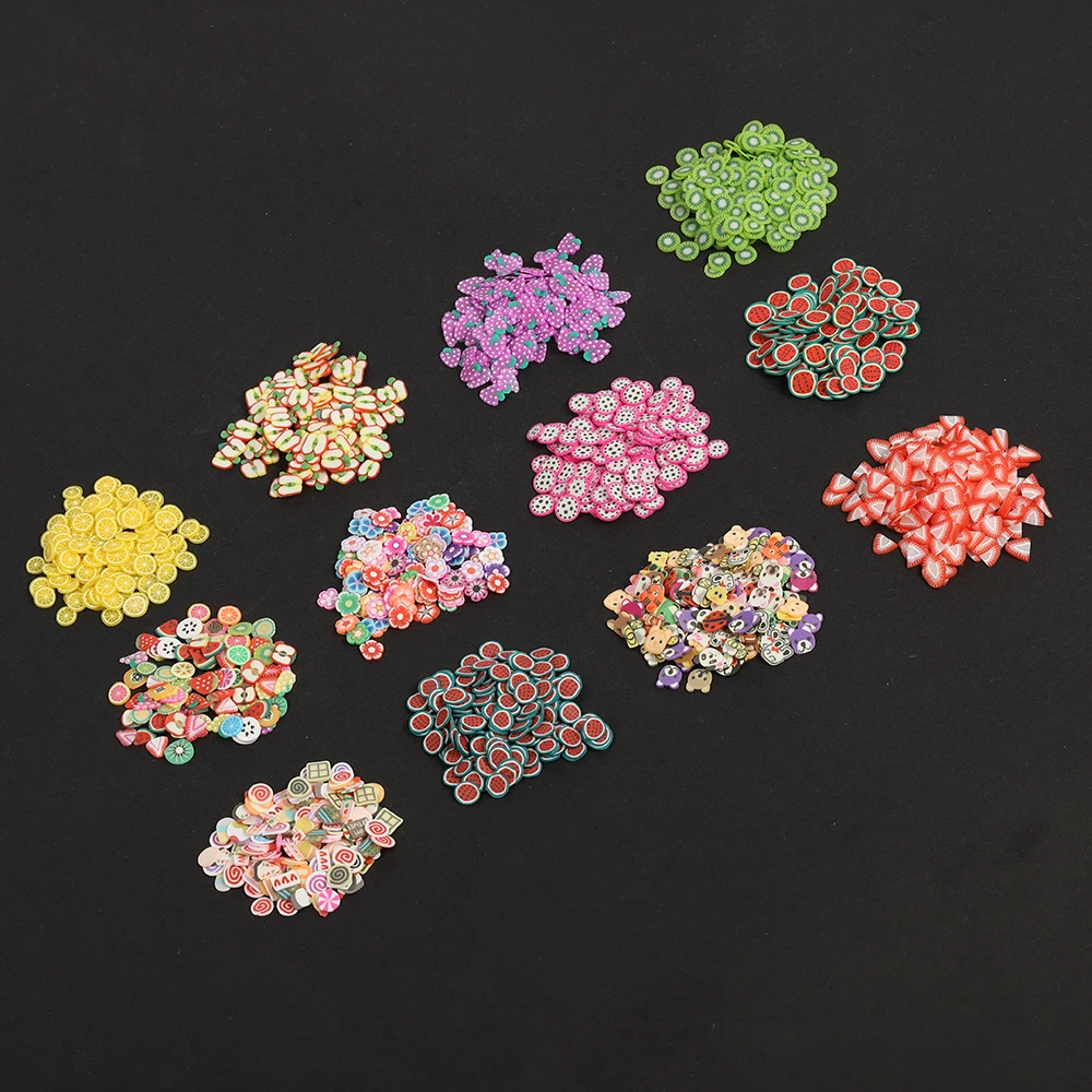 1000Pcs ผสมผลไม้ Soft Clays Flakes สำหรับอีพ็อกซี่เรซิ่นแม่พิมพ์ซิลิโคน