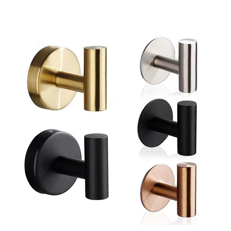 Adhesive/Screw Wall Hooks Key Coat Robe Hanger Kitchen Hardware Rack Shelf Bag Hook Organizer For Hanging Bathroom Accessories