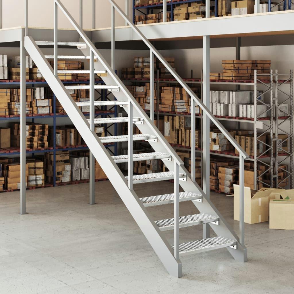 Escalier en Caillebotis Galvanisé 70x24x7 cm