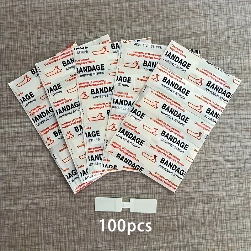 100pcs Butterfly Closure Bandage Strips - Adhesive Strip Stitch Bandages for Closing Skin Wounds with Non-Stick Pad
