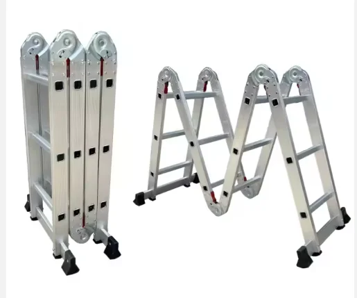 Escalera plegable de aluminio multien uno, resistente, liviana, multiposición para andamio, extensión, escalera de mano
