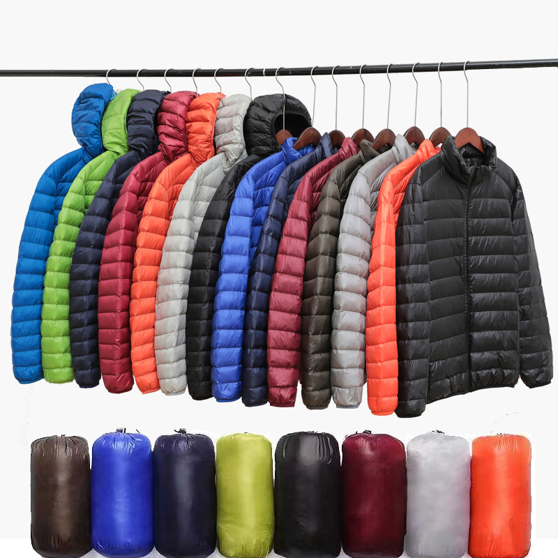 Jaqueta masculina para todas as estações, ultra leve, embalável, resistente à água e ao vento, casaco respirável, jaqueta masculina com capuz