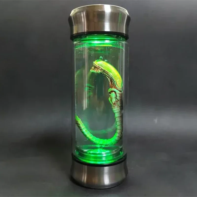 외계인 글로우 항아리 Xenomorph 표본 Facehugger 배아 유리 항아리 led 홈 장식 공예 조각 소품