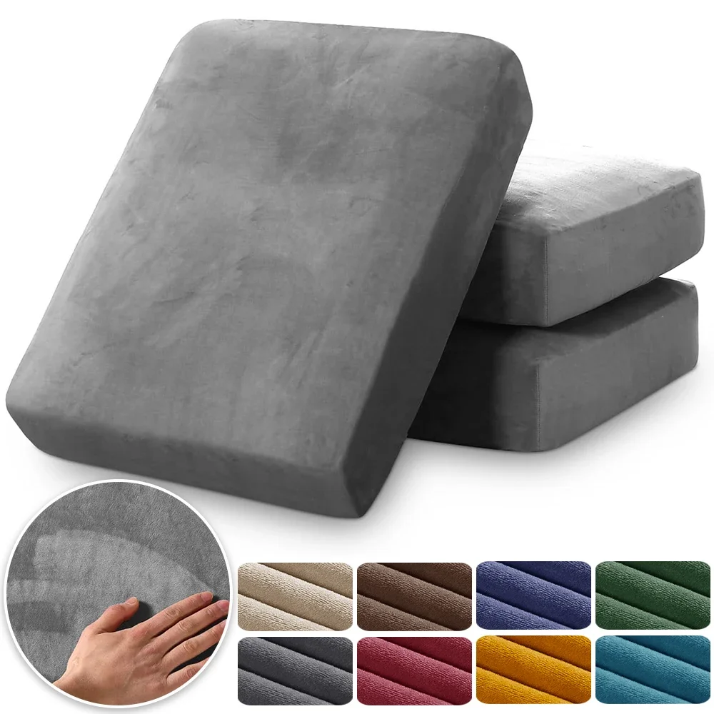 Fundas de sofá de terciopelo suave, fundas elásticas para sofá, funda lisa de lujo para sala de estar, Chaise Lounge, amigable con mascotas, extraíble y cálida