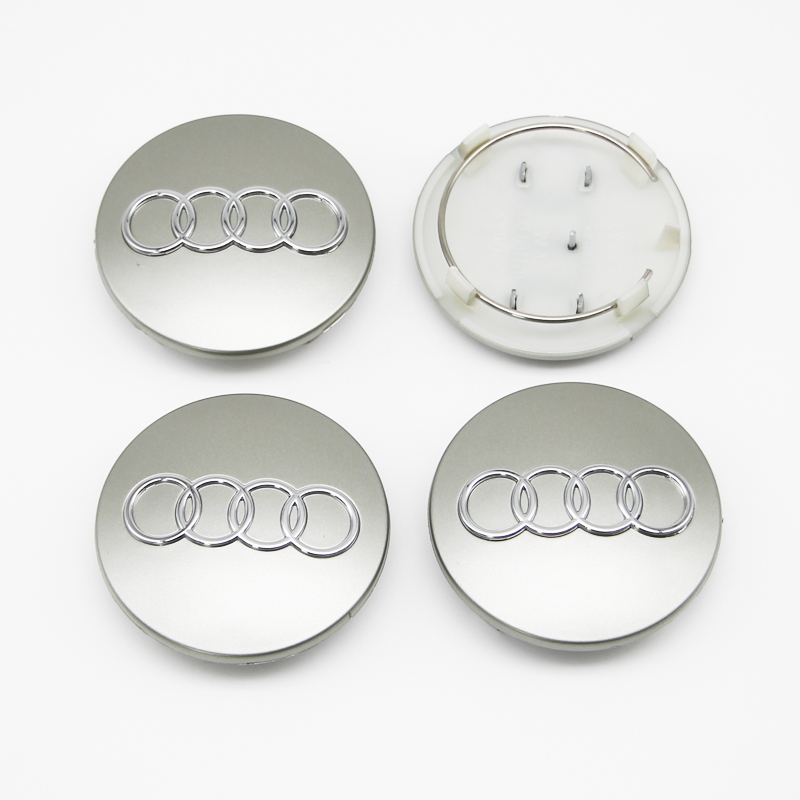 4 Uds 60mm 61mm 68mm 69mm estilo de coche tapa central de rueda cubiertas de cubo insignia para Audi TT B5 B6 B7 B8 8P 8V 8L C6 C7 4F A1 A3 A5 A6 Q3