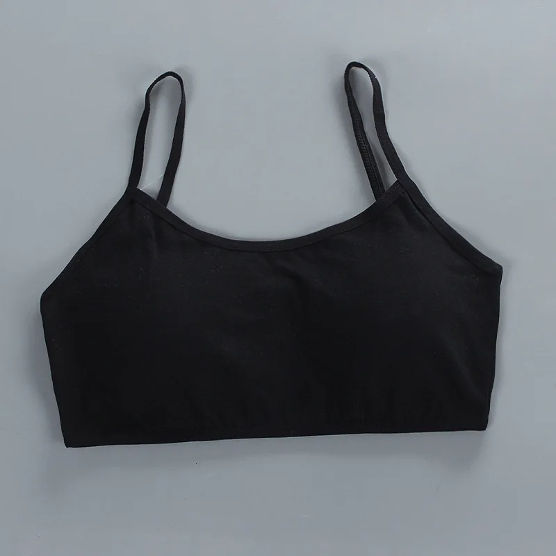 Sujetador de LICRA de algodón para adolescentes, chaleco de color sólido para niños de 8 a 18 años, ropa interior de entrenamiento con almohadilla para el pecho, tops bonitos