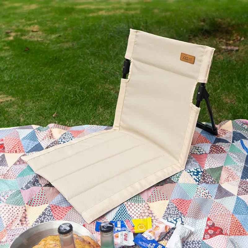 Camping Folding Backrest Chair Breathable Stadium Seats Aluminum Alloy Bracket Lazy Chairs Bleacher Seats Cushion For Beach Camp