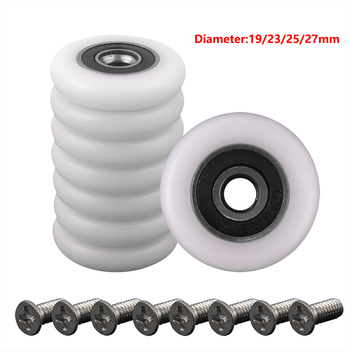 8 unids/set gabinete de ducha de baño rueda de rodillo accesorios de cuarto de ducha rueda de rodillo de rodamiento 19/23/25/27mm