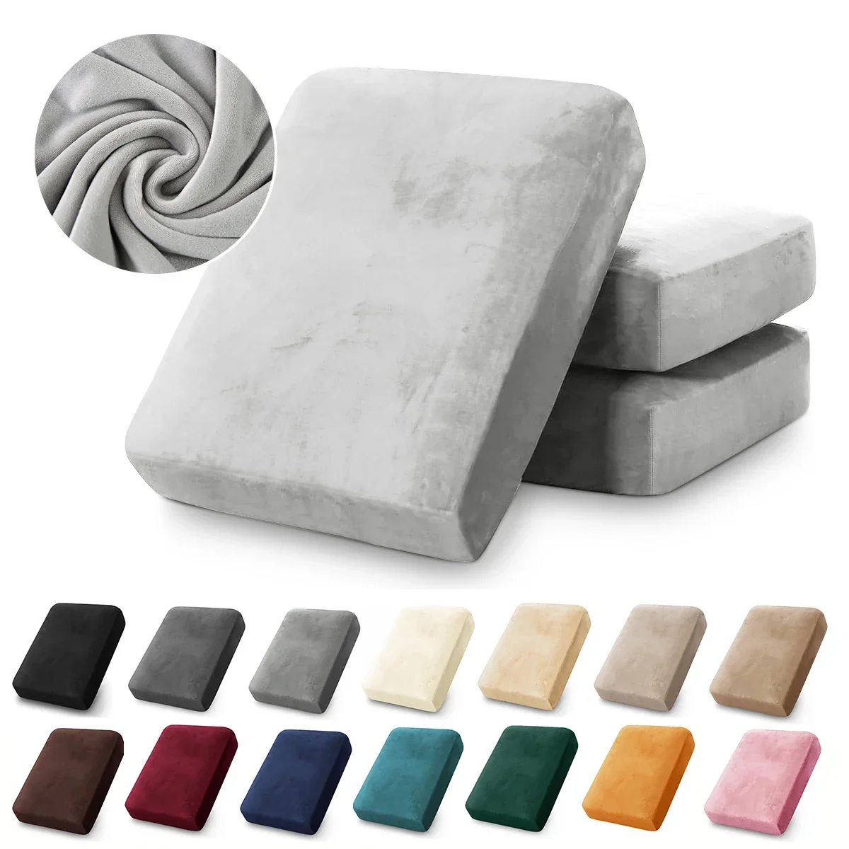 Fundas de cojín de sofá de terciopelo para sala de estar, funda de asiento de sofá de felpa, funda de sofá elástica suave, Protector de muebles