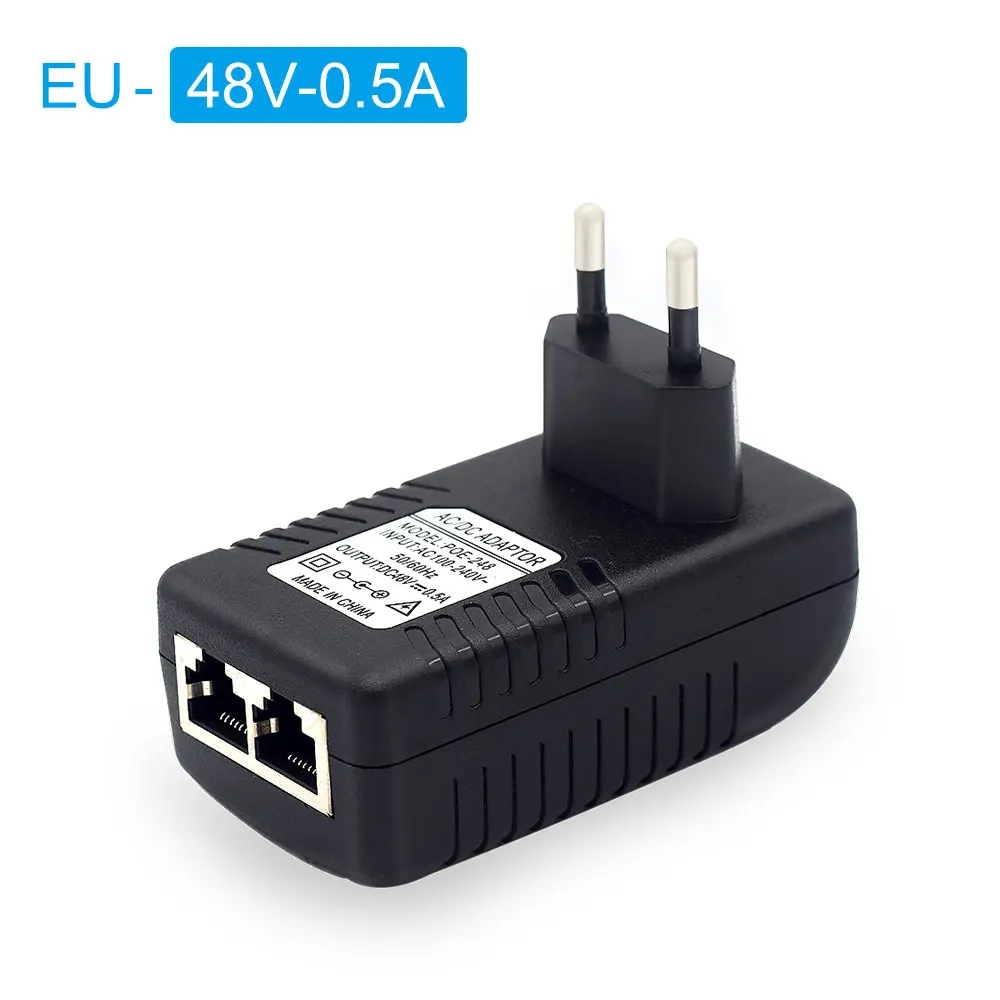 กล้องวงจรปิดความปลอดภัย AC 110V-240V ถึง DC 12V 15V 24V 48V 0.5A 1A POE Injector Power Ethernet Adapter กล้อง IP PoE แหล่งจ่ายไฟ