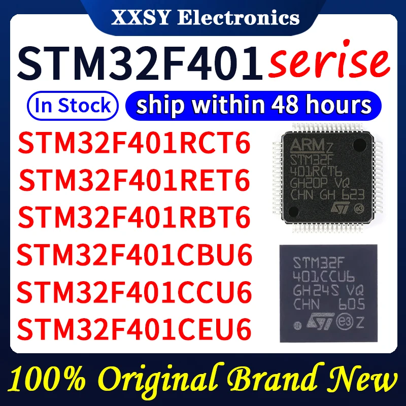 STM32F401RCT6 STM32F401RET6 STM32F401RBT6 STM32F401CBU6 STM32F401CCU6 STM32F401CEU6 STM32F401CDU6 En stock 100% Original y nuevo