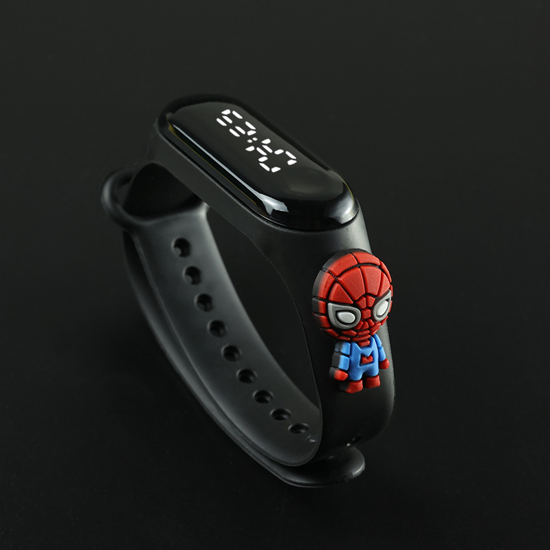 Diseny mickey crianças relógios para meninas pulseira eletrônica esportes toque led spiderman boneca crianças relógio feminino à prova dwaterproof água