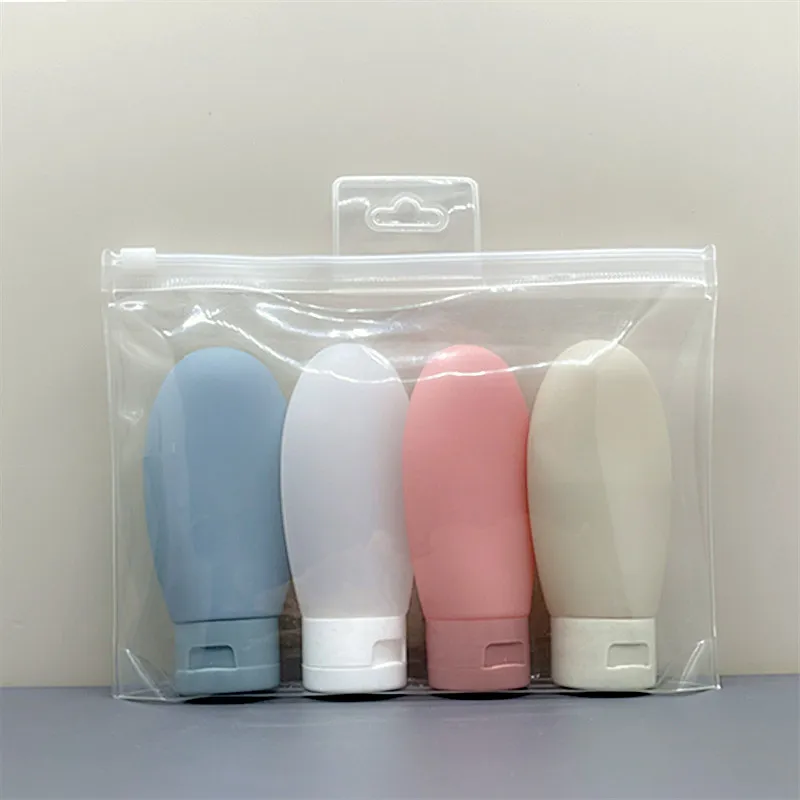 3/4 pçs/set 30/60/100ml loção macia recarregável garrafa portátil viagem shampoo garrafa recipiente vazio tubo de aperto engarrafamento vazio