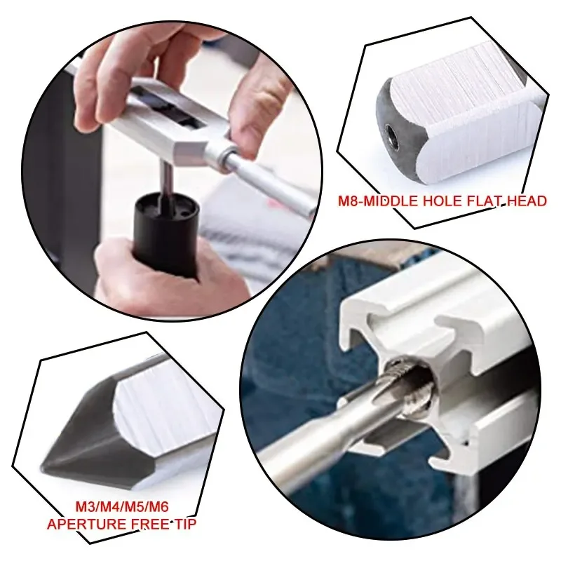 Rubinetto per filettatura manuale con scanalatura dritta da 5 pezzi da M3 a M8 Set di strumenti hardware per maschiatura rapida e filettatura interna