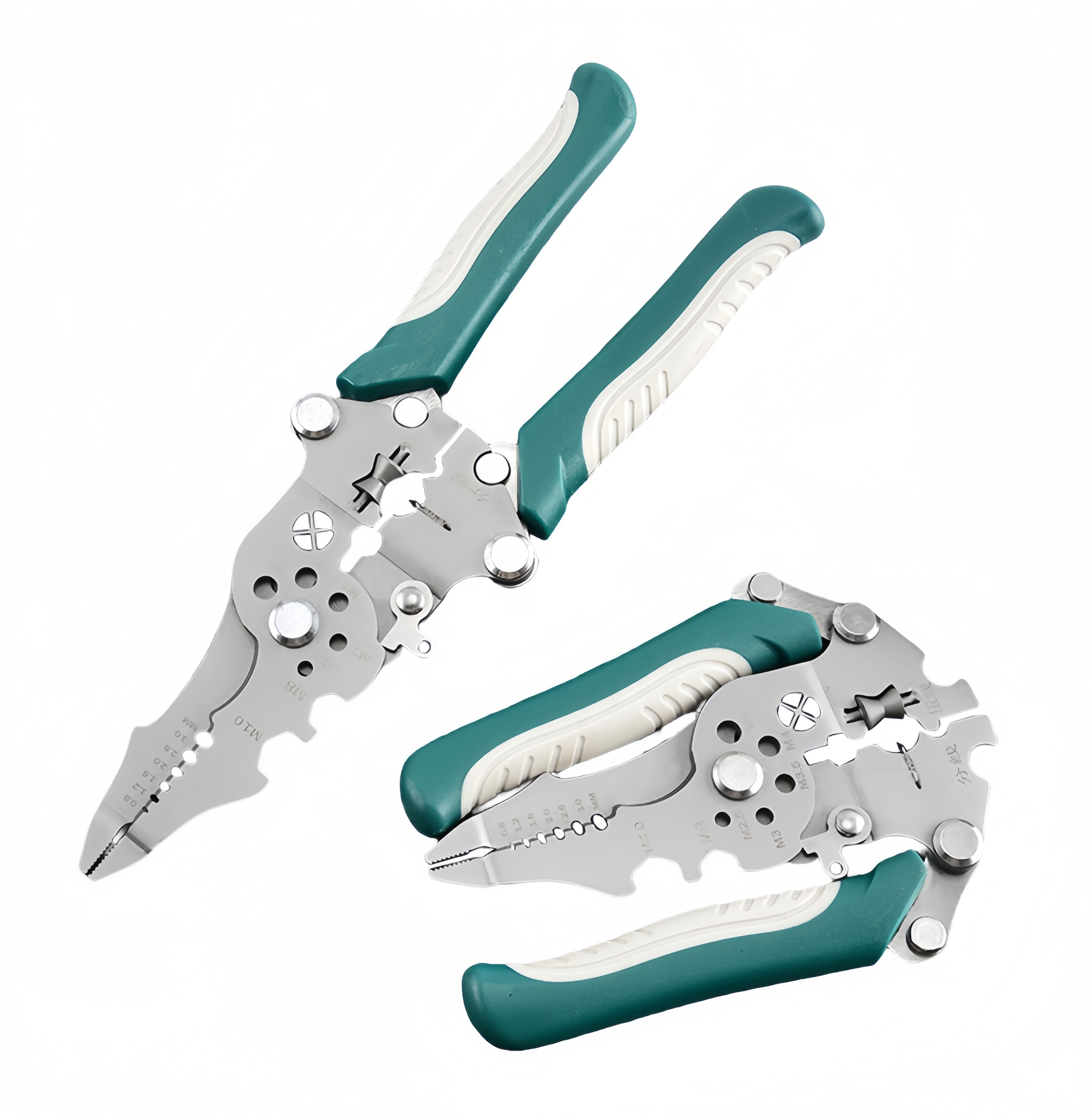 Foldable wire stripper electrician wire splitter wire pliers crimping plier tool with stripping, crimping and twisting functions