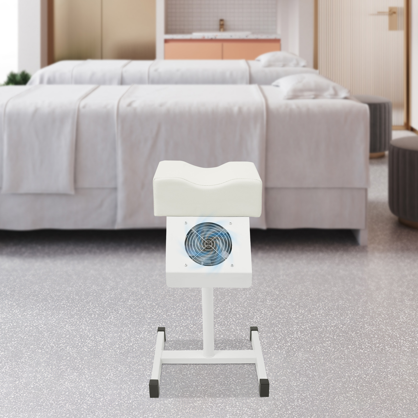 220V regulowany fotel do masażu stóp Spa nowoczesny stołek do paznokci z wentylatorem do czyszczenia kurzu profesjonalny fotel do pedicure 2600 obr./min biały/czarny