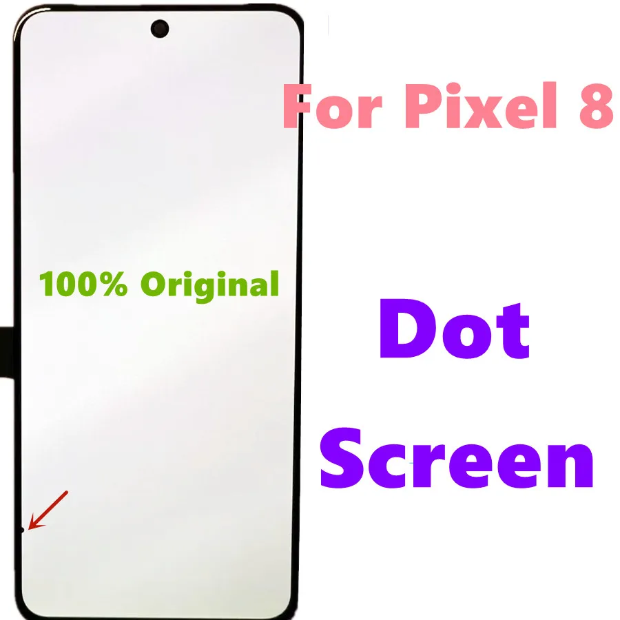 Оригинальный AMOLED ЖК-дисплей для Google Pixel 8, рамка дисплея, сенсорная панель, дигитайзер для Google Pixel 8, точечный ЖК-дисплей