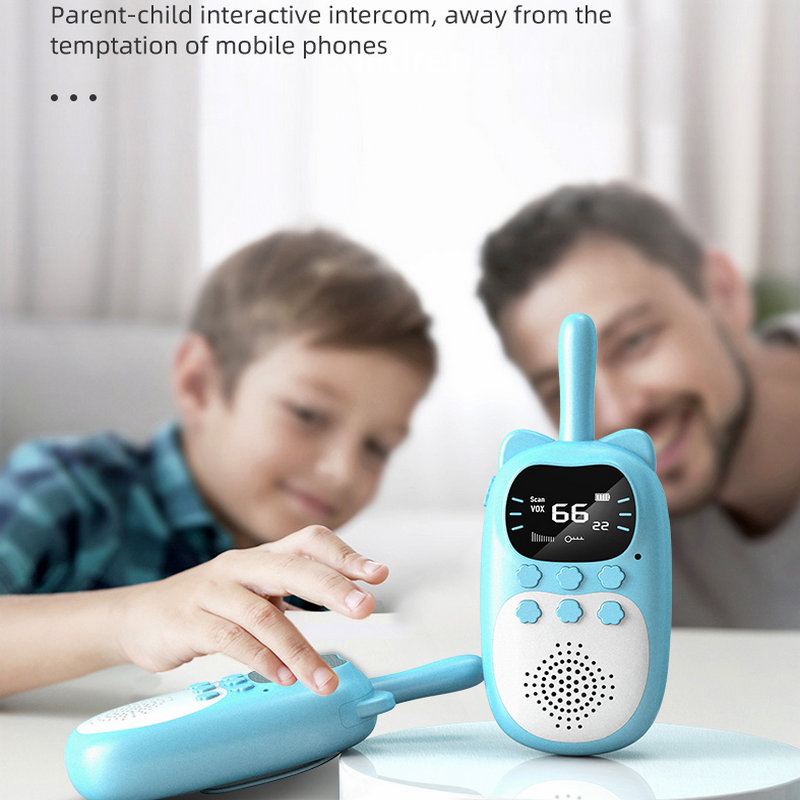 2 個子供ミニトランシーバーストラップ充電式 1000mAh ハンドヘルド 0.5 ワット 3 キロラジオトランシーバーインターホン子供のおもちゃ Birthda ギフト