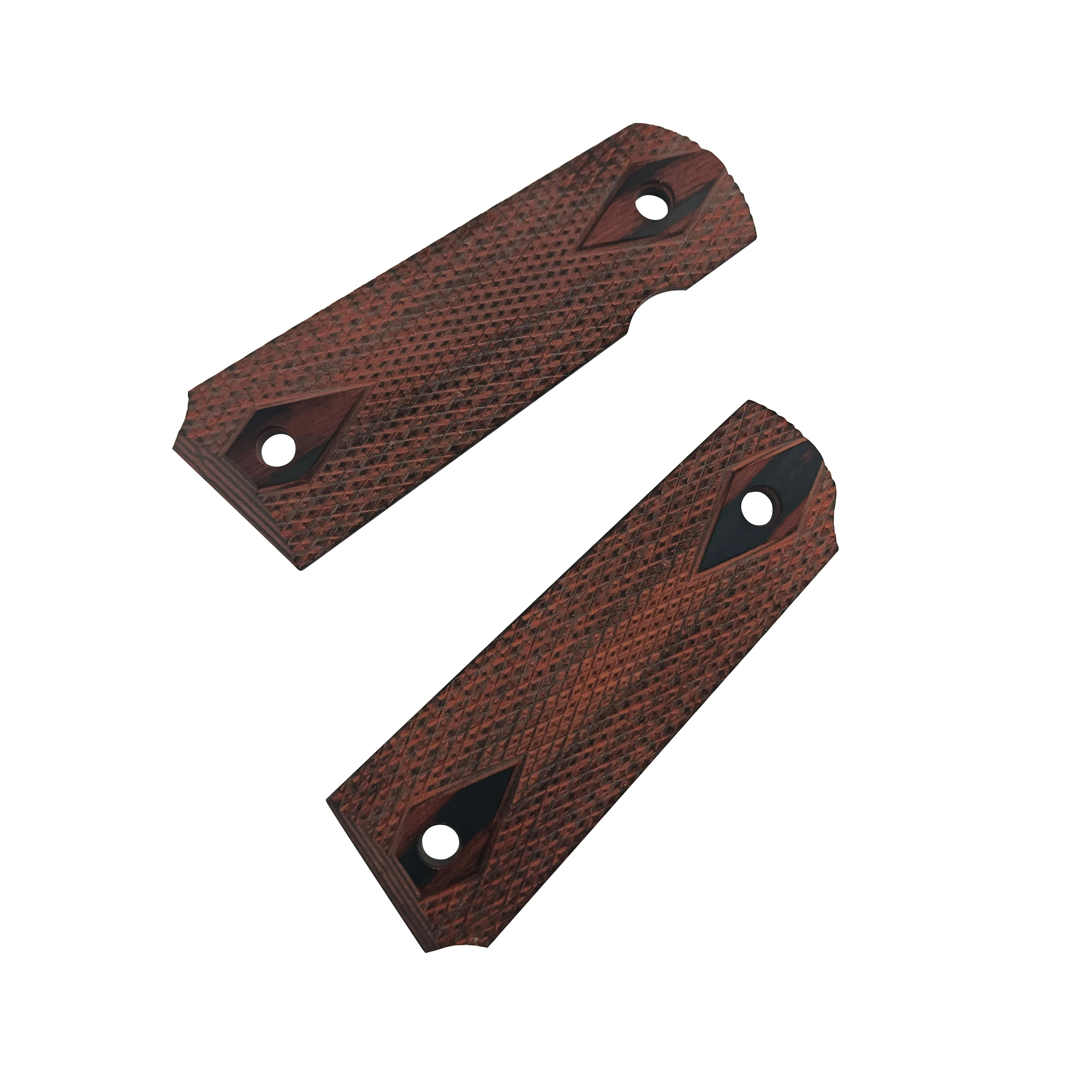 2 Pieces Gun Non-slip Handle 1911 Rosewood Grips Patches DIY Anti-slip Color Wood Grips Scales Decor Material Blanks Slaba