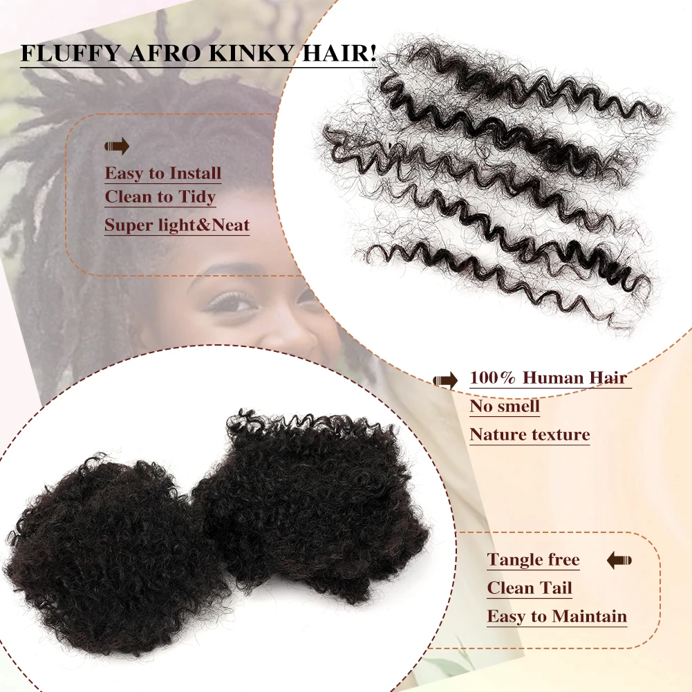 Afro Kinky BULK 100% ต่อผมมนุษย์ Reggae สกปรก Braids บราซิลธรรมชาติโครเชต์ผม Dreadlocks